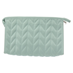 Trapezförmige PVC-Kosmetiktasche mit Herringbone-Design (Grün)