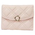 Tri-Fold Geldbörse aus Kunstleder mit Blumenschließen-Design (Beige)