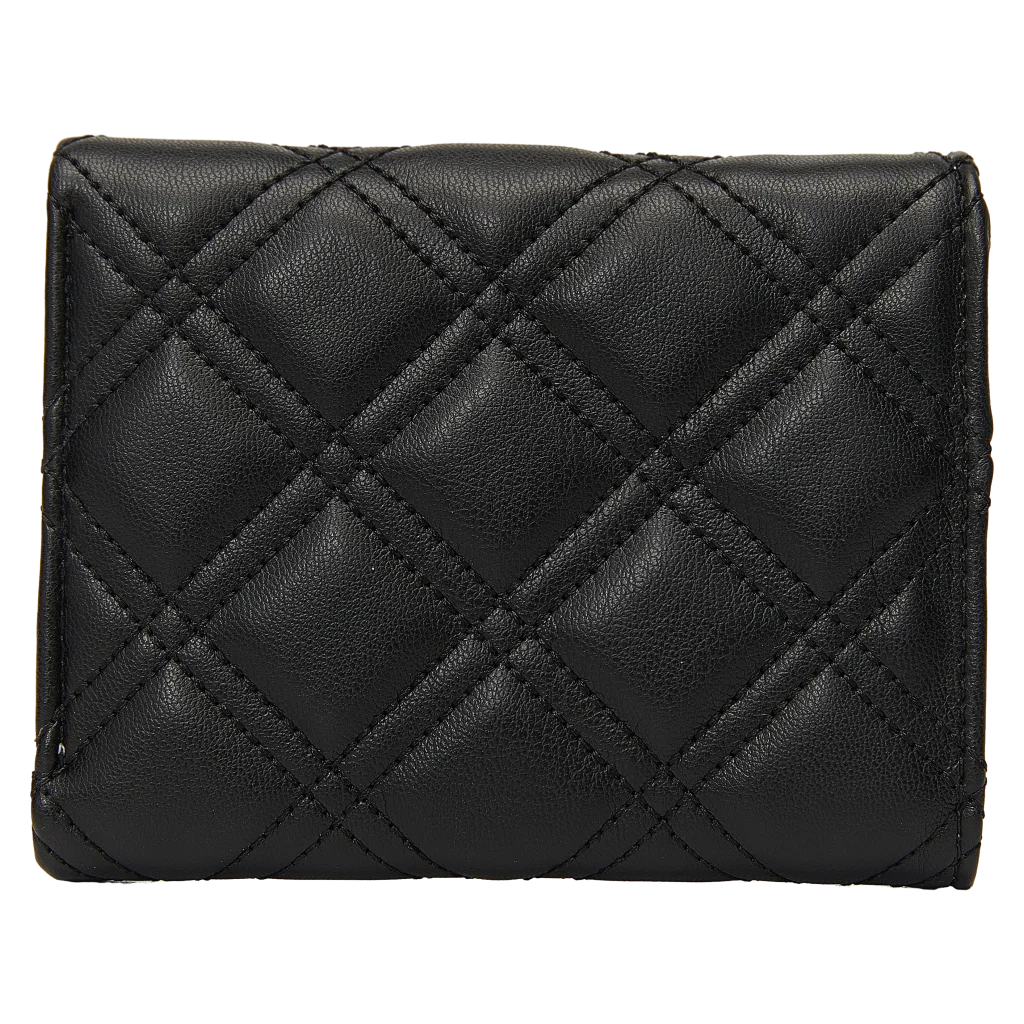 Tri-Fold Geldbörse mit Rauten-Design für Damen (Schwarz)