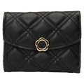 Tri-Fold Geldbörse mit Rauten-Design für Damen (Schwarz)