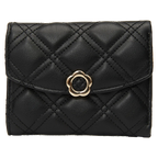 Tri-Fold Geldbörse mit Rauten-Design für Damen (Schwarz)