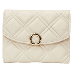Tri-Fold Geldbörse mit Stepp-Design, kompaktes Format (Beige)