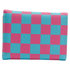 Trifold-Geldbörse aus Kunstleder mit Herz-Design (Rosa/Blau)