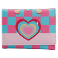 Trifold-Geldbörse aus Kunstleder mit Herz-Design (Rosa/Blau)