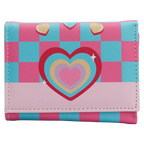 Trifold-Geldbörse aus Kunstleder mit Herz-Design (Rosa/Blau)