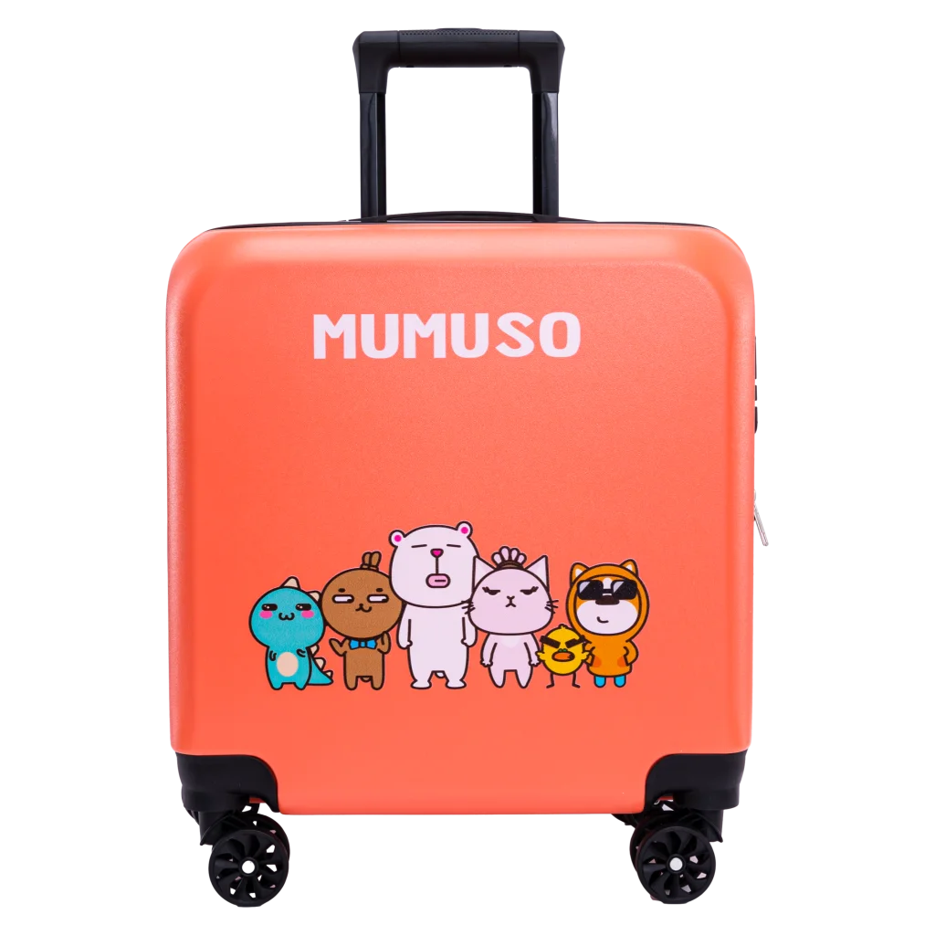 Trolleykoffer 18 Zoll mit Mumuso Family-Design (Rosa)