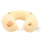 U-förmiges Nackenkissen mit Bärchen-Design (Gelb), 320 g