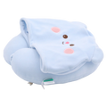 U-förmiges Nackenkissen mit Kapuze, Polyester, Tier-Design (Blau)