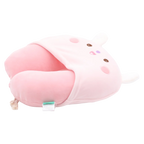 U-förmiges Nackenkissen mit Kapuze, Tier-Design (Rosa)