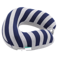 U-förmiges Nackenkissen mit Memory-Schaum, Streifen-Design (Navy Blau/Grau)