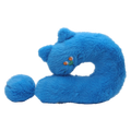 U-förmiges Nackenkissen aus Polyester mit Katzen-Design (Blau)