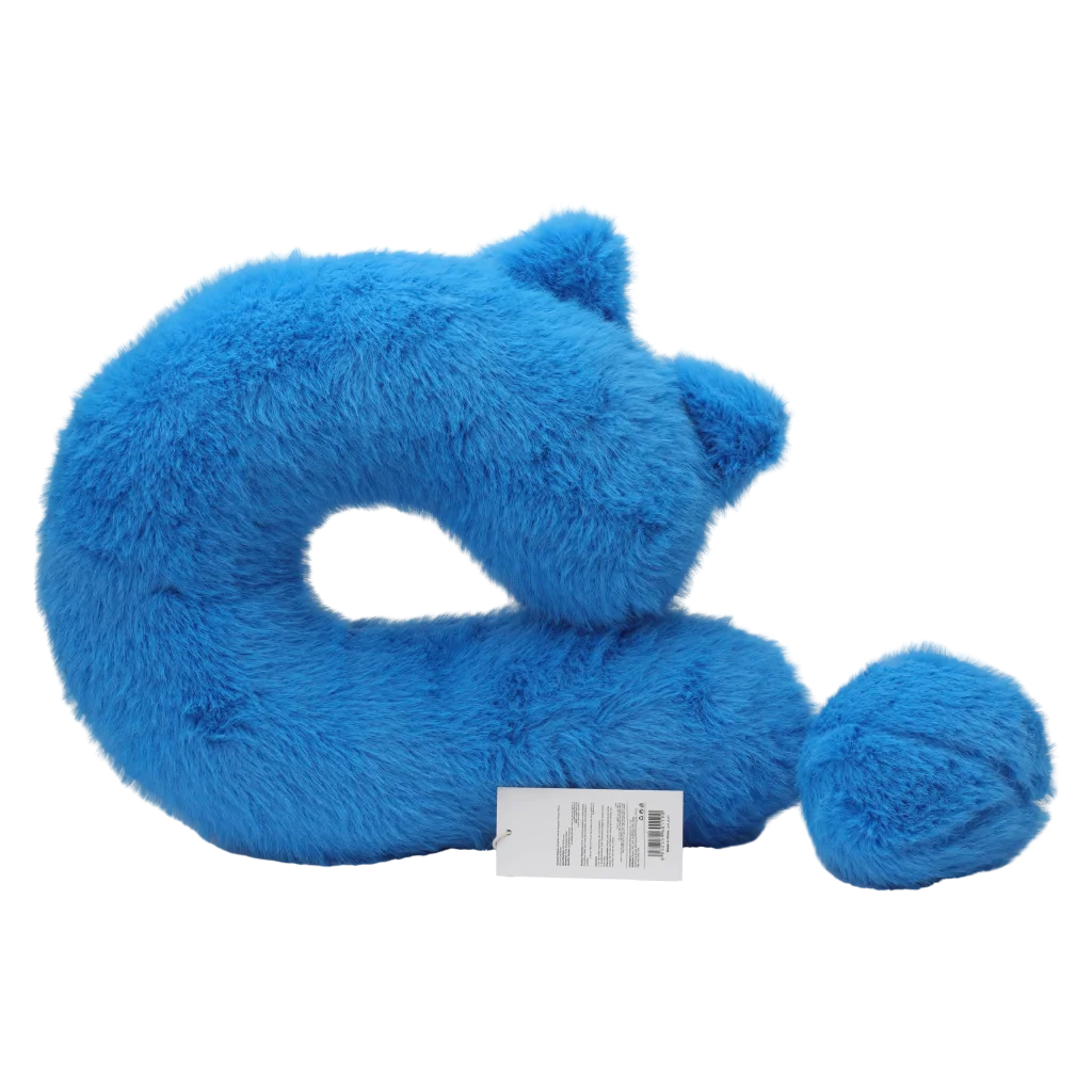 U-förmiges Nackenkissen aus Polyester mit Katzen-Design (Blau)