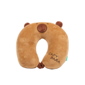 U-förmiges Nackenkissen aus Polyester mit Capybara-Design (Braun)