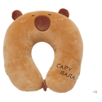 U-förmiges Nackenkissen aus Polyester mit Capybara-Design (Braun)