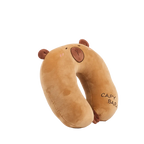 U-förmiges Nackenkissen aus Polyester mit Capybara-Design (Braun)