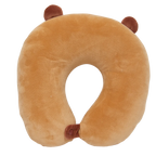 U-förmiges Nackenkissen aus Polyester mit Capybara-Design (Braun)