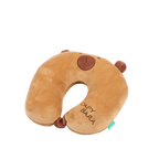 U-förmiges Nackenkissen aus Polyester mit Capybara-Design (Braun)