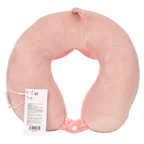 U-förmiges Nackenkissen aus Polyester mit Tier-Design (Pink)
