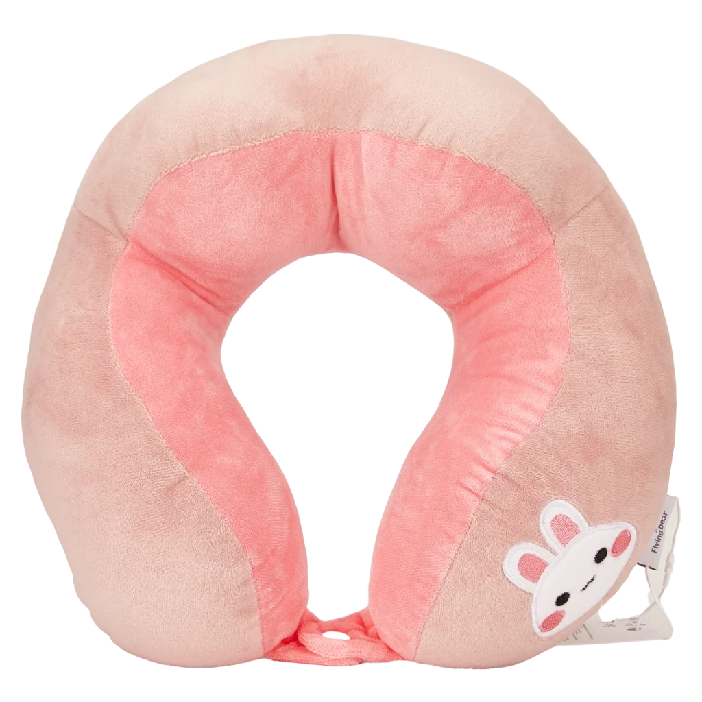 U-förmiges Nackenkissen aus Polyester mit Tier-Design (Pink)