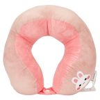 U-förmiges Nackenkissen aus Polyester mit Tier-Design (Pink)