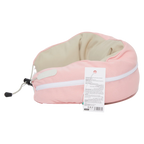 U-förmiges Nackenkissen aus Polyester mit Polystyrolperlen-Füllung (Rosa/Beige)
