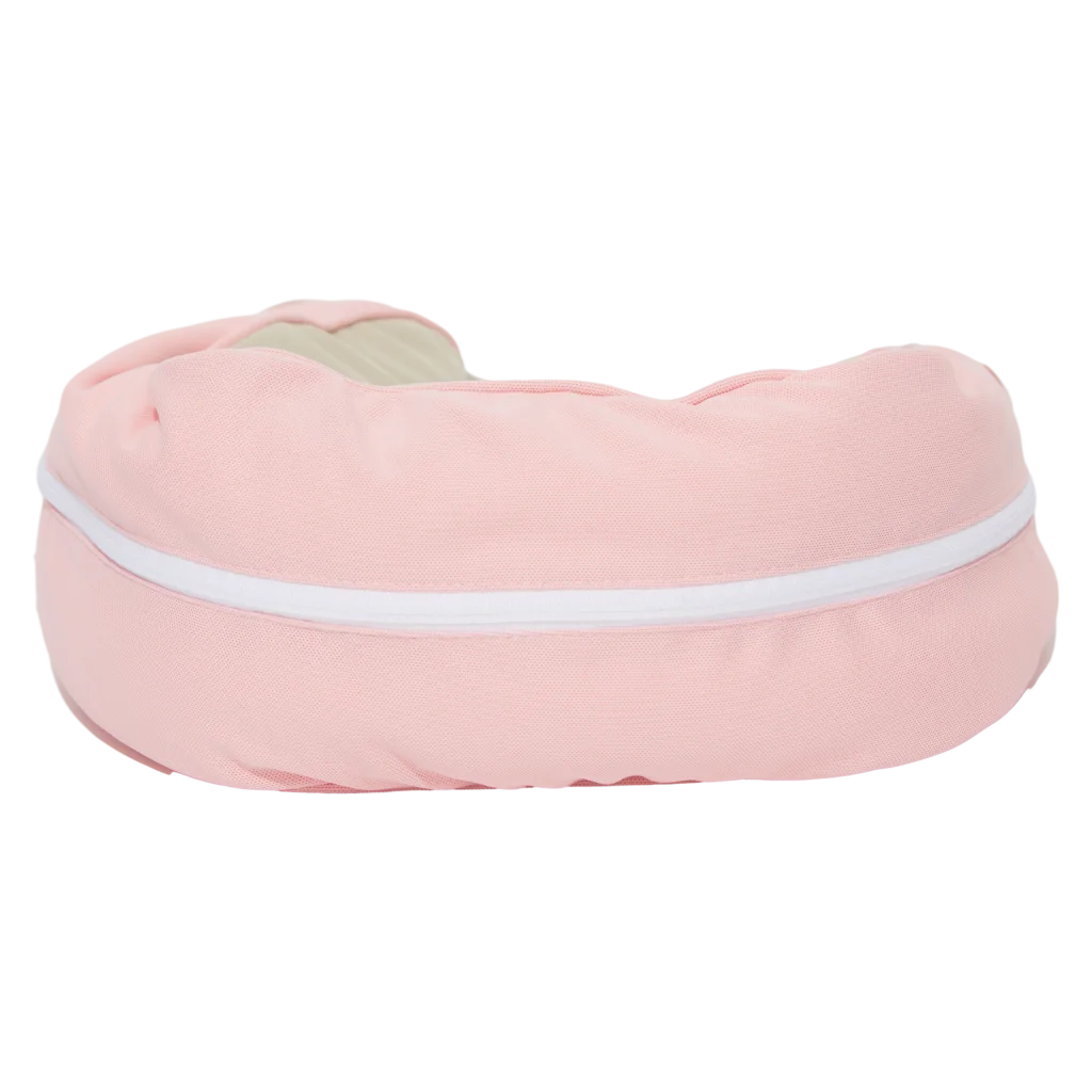 U-förmiges Nackenkissen aus Polyester mit Polystyrolperlen-Füllung (Rosa/Beige)