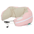 U-förmiges Nackenkissen aus Polyester mit Polystyrolperlen-Füllung (Rosa/Beige)