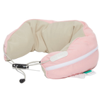 U-förmiges Nackenkissen aus Polyester mit Polystyrolperlen-Füllung (Rosa/Beige)