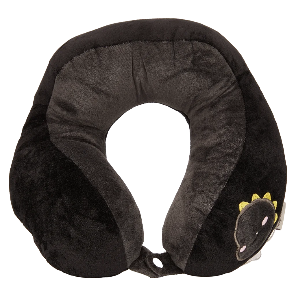U-förmiges Nackenkissen aus Polyester mit dekorativem Print (Schwarz)