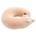 U-förmiges Nackenkissen mit Shiba-Inu-Design (Braun), ergonomisch und weich gefüllt