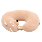U-förmiges Nackenkissen mit Shiba-Inu-Design (Braun), ergonomisch und weich gefüllt