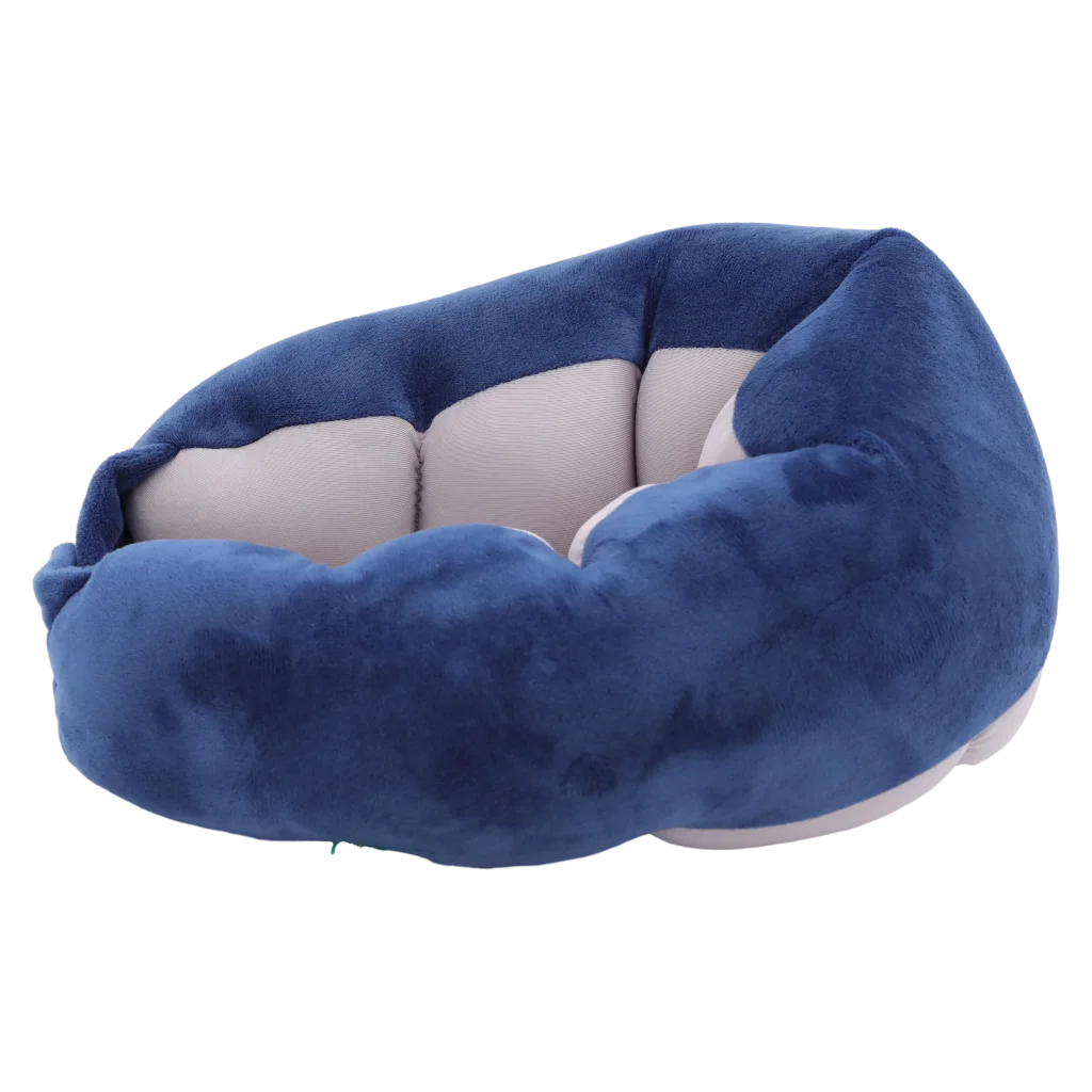 U-förmiges Partikel-Nackenkissen für Erwachsene (Blau)