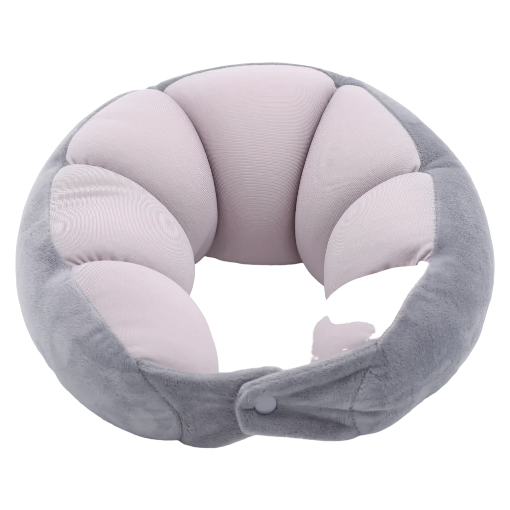 U-förmiges Partikel-Nackenkissen, ergonomisch geformt (Grau)