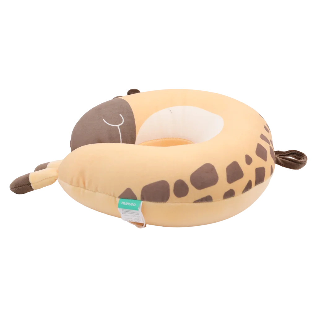 U-förmiges Partikel-Nackenkissen mit Giraffen-Design (Beige/Braun)