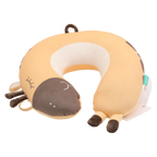 U-förmiges Partikel-Nackenkissen mit Giraffen-Design (Beige/Braun)