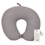 U-förmiges Partikel-Nackenkissen mit Streifen-Design, 125 g (Schwarz/Weiß)