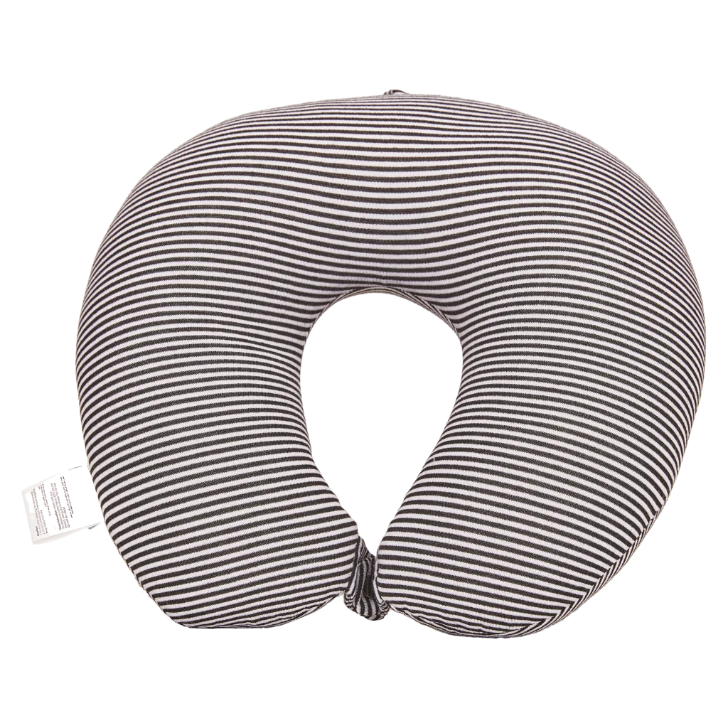 U-förmiges Partikel-Nackenkissen mit Streifen-Design, 125 g (Schwarz/Weiß)