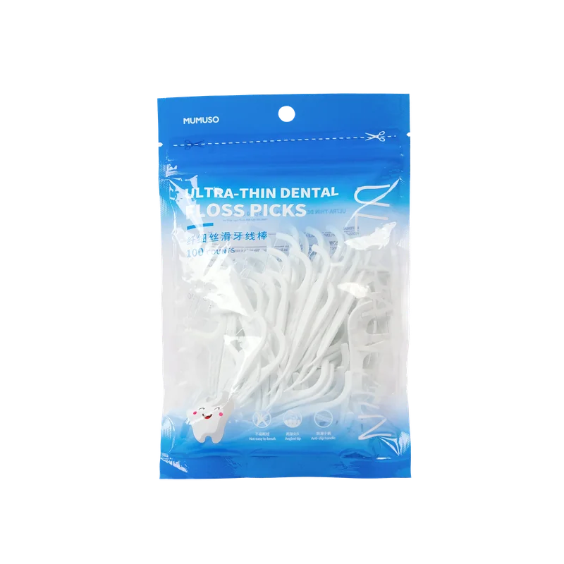 Ultra-dünne Zahnseide-Sticks, 100er-Pack (Weiß)