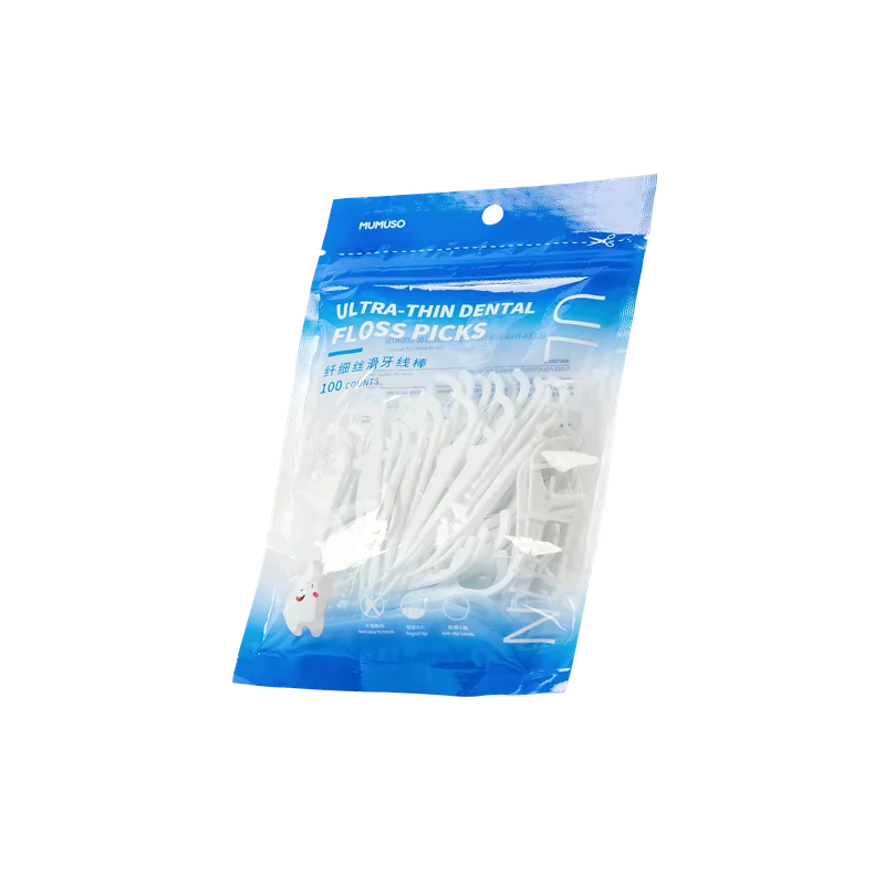 Ultra-dünne Zahnseide-Sticks, 100er-Pack (Weiß)