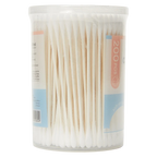 200 Stück ultraweiche Wattestäbchen mit Papierstab für Babys (Weiß)