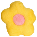 Dekokissen Blumenform, ultraweich mit Blumen-Design (Gelb/Rosa)