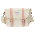 Umhängetasche aus Nylon mit Print (Cremeweiß/Pastellrosa)