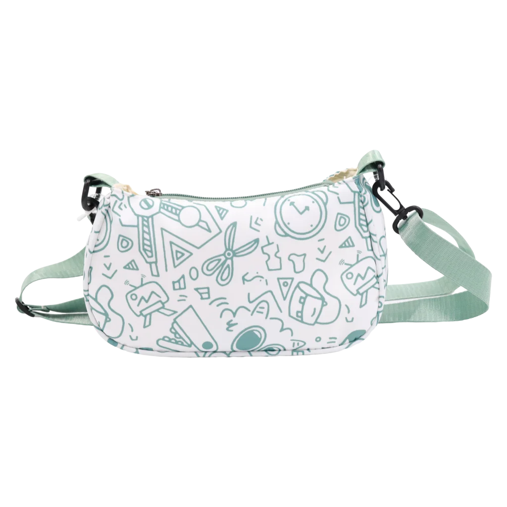 Umhängetasche mit Print-Design, leicht und kompakt (Grün)