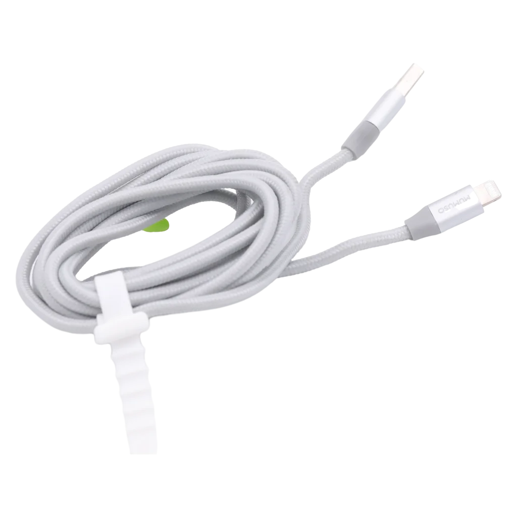 USB-Ladekabel 2 m aus TPE mit Lightning-Anschluss (Silber)