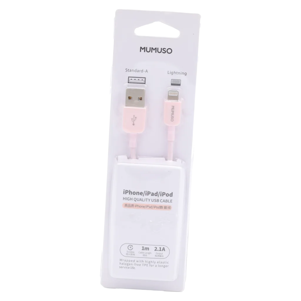 USB-Ladekabel TPE mit Lightning-Anschluss, 1 m (Pink) für iPhone/iPad/iPod