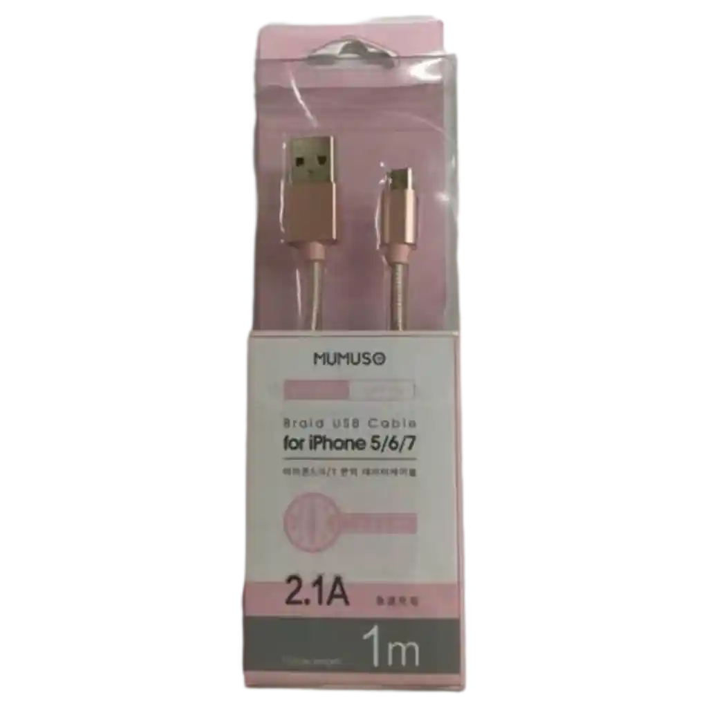 Geflochtenes USB-Ladekabel für iPhone/iPad/iPod, 1 m (Roségold)