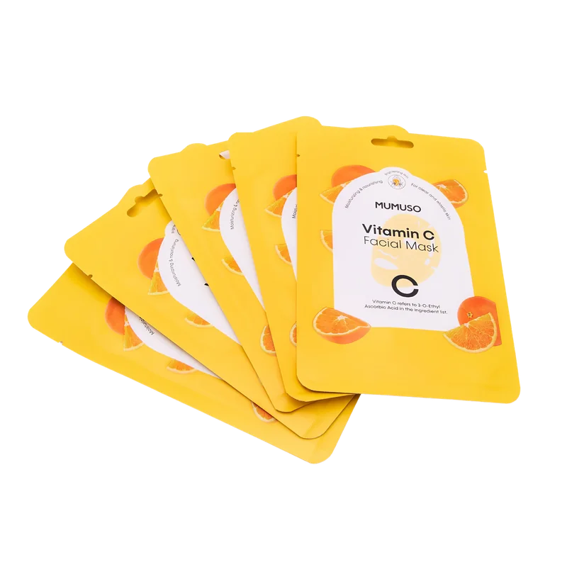 Vitamin C Gesichtsmaske, feuchtigkeitsspendend, für strahlende Haut (Gelb)