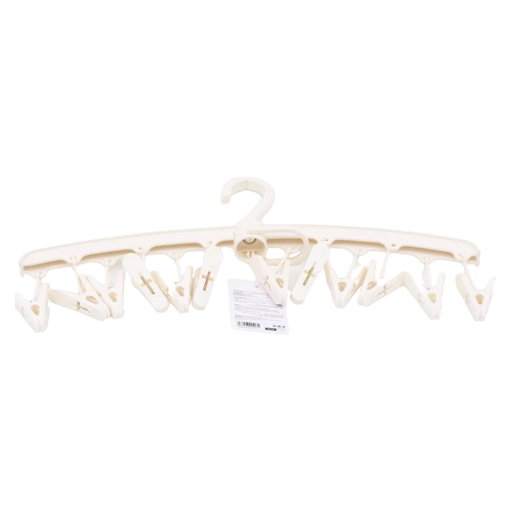 Wäsche-Trockengestell aus Polypropylen mit 12 Klammern (Beige)