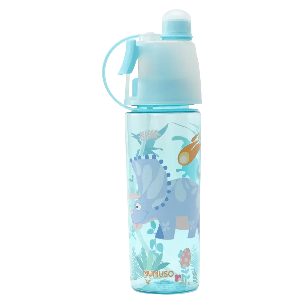 Wasserflasche aus Kunststoff mit Dinosaurier-Design, 500 ml (Blau)