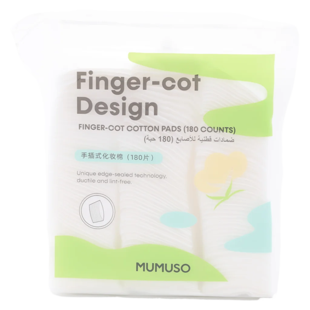 Fingerförmige Wattepads für Gesichtspflege und Make-up-Entfernung, 180 Stück (Weiß)